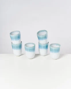 Alcachofra Becher groß grünblau 6er-Set