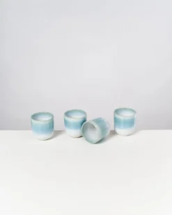 Alcachofra Becher klein grünblau 4er-Set