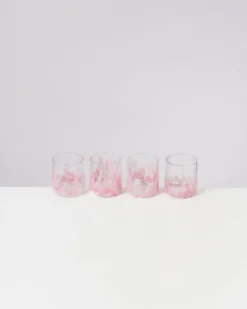 Alegria Glas klein rosa 4er-Set
