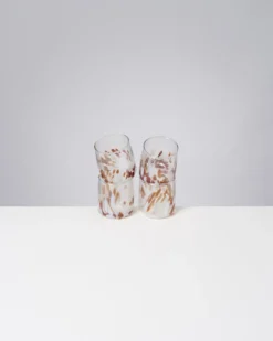 Alegria set of 4 glasses small big drops amber sand