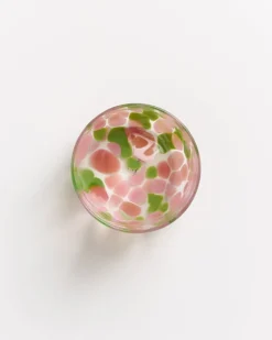 Alegria set of 4 glass large drops pink green