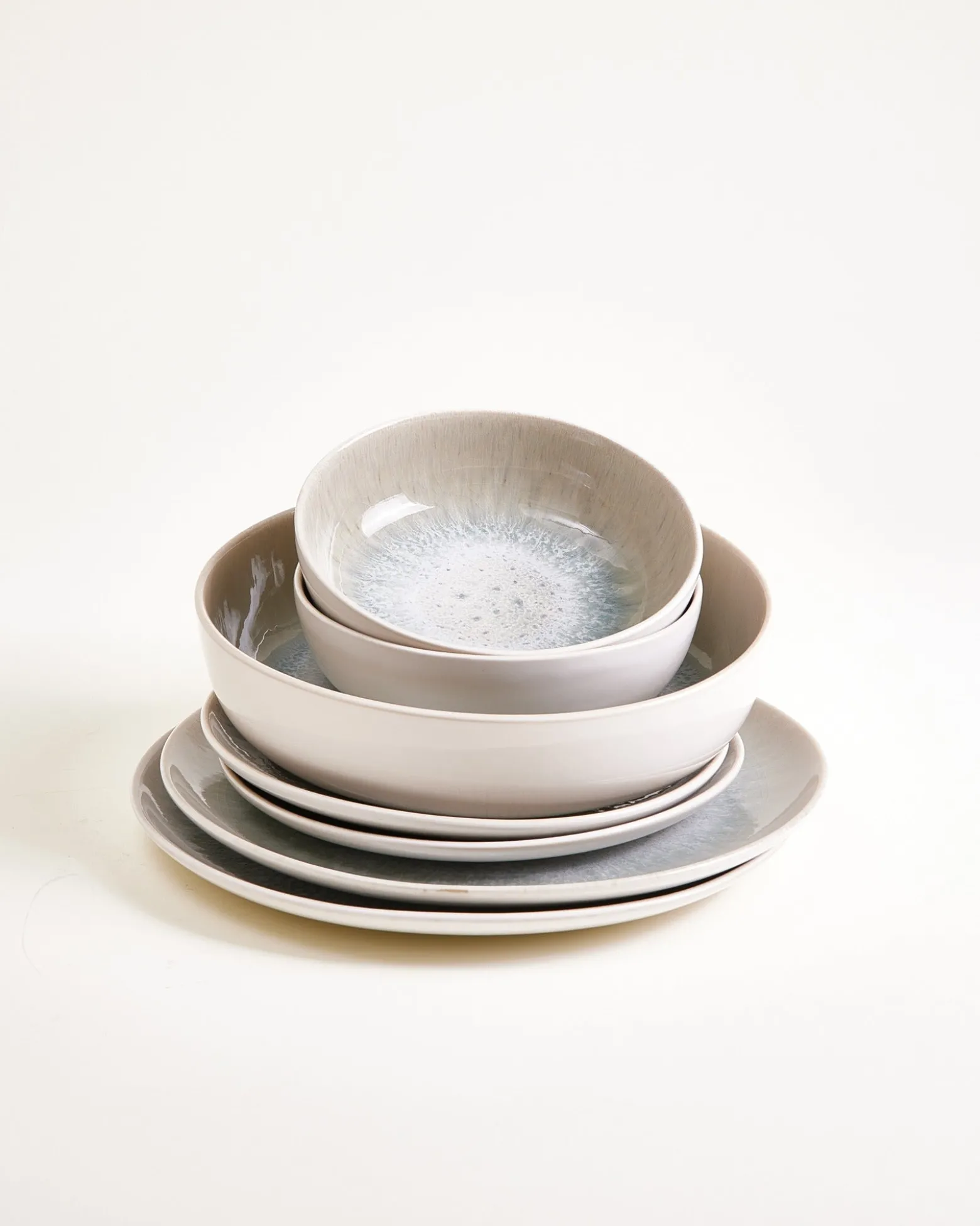 Areia Geschirr-Set modern grau 7-teilig