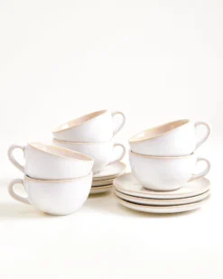 Areia 6-Piece Set Cappuccino Cup & Small Saucer classic sand