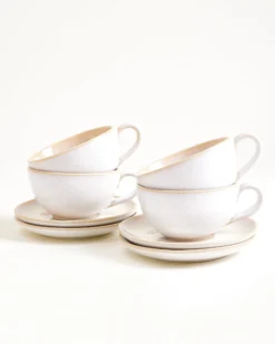 Areia 4-Piece Set Teacup & Large Saucer classic sand