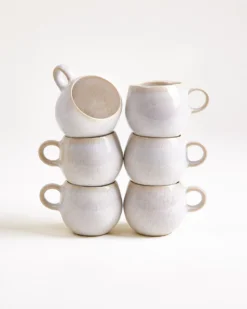 Areia - Set of 6 Espressomugs white