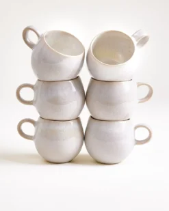 Areia - Set of 6 Mugs small white