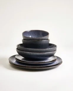 Areia - Tableware set black 8 pieces