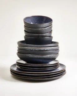 Areia - Tableware set black 16 pieces