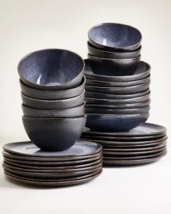 Areia - Tableware set black 32 pieces