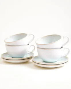 Areia Teetasse & Untertasse groß classic azur 4er-Set