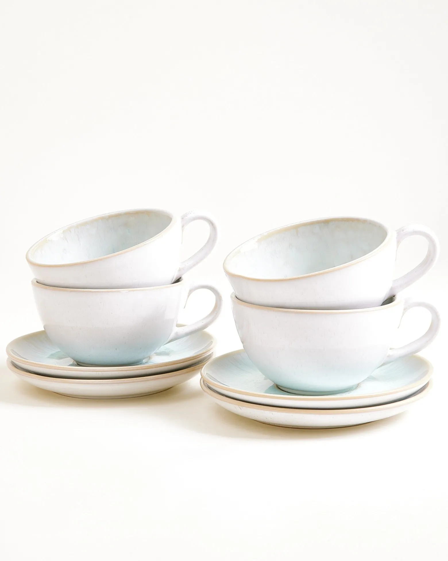 Areia Teetasse & Untertasse groß classic azur 4er-Set