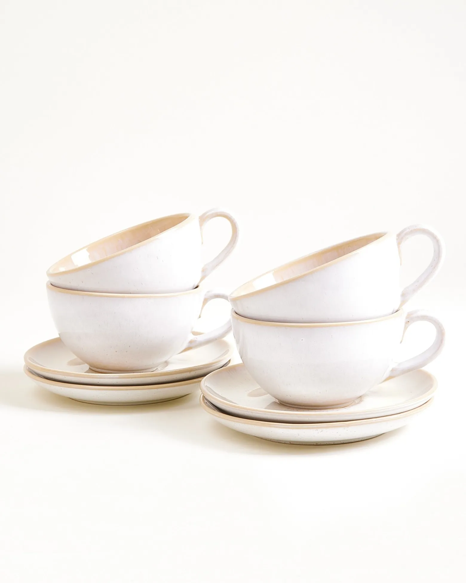 Areia Teetasse & Untertasse groß classic sand 4er-Set