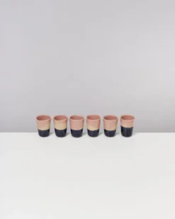 Bica - Set of 6 Espressocups pink navy cream