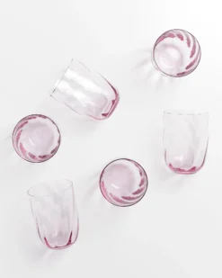 Calma Glas groß swirl lila 6er-Set
