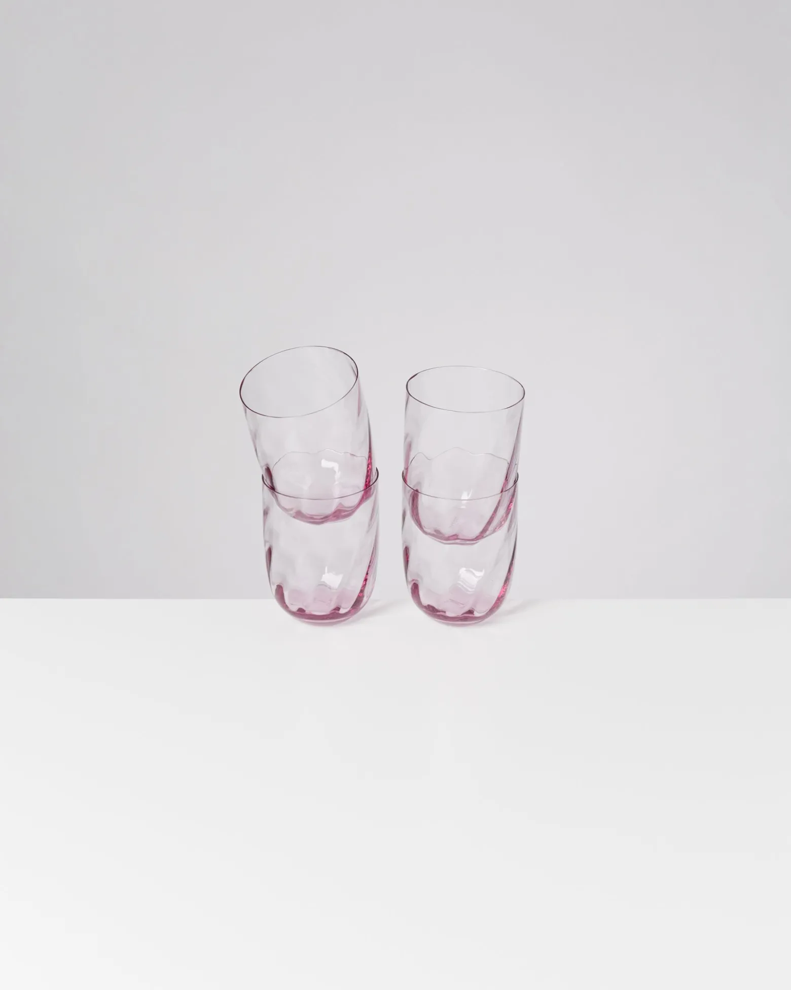 Calma Glas groß swirl lila 4er-Set
