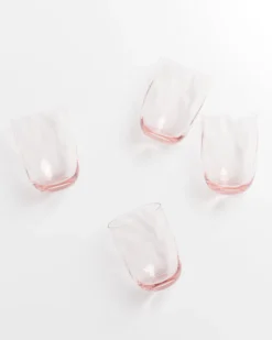 Calma Glas groß swirl rosé 4er-Set