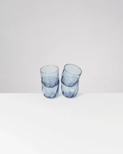 Calma Glas klein swirl blau 4er-Set