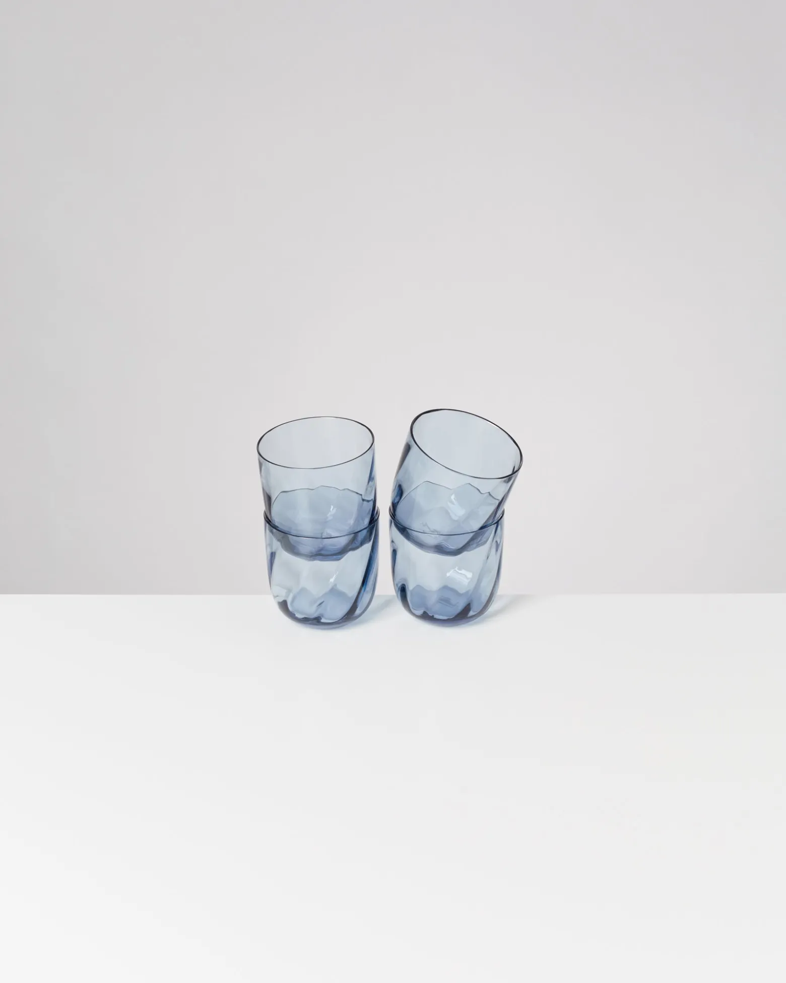 Calma Glas klein swirl blau 4er-Set