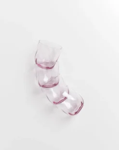 Calma Glas klein swirl lila 4er-Set