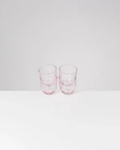Calma Glas klein swirl rosé 4er-Set
