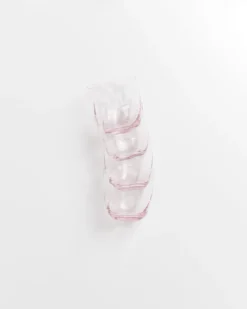 Calma Glas klein swirl rosé 4er-Set