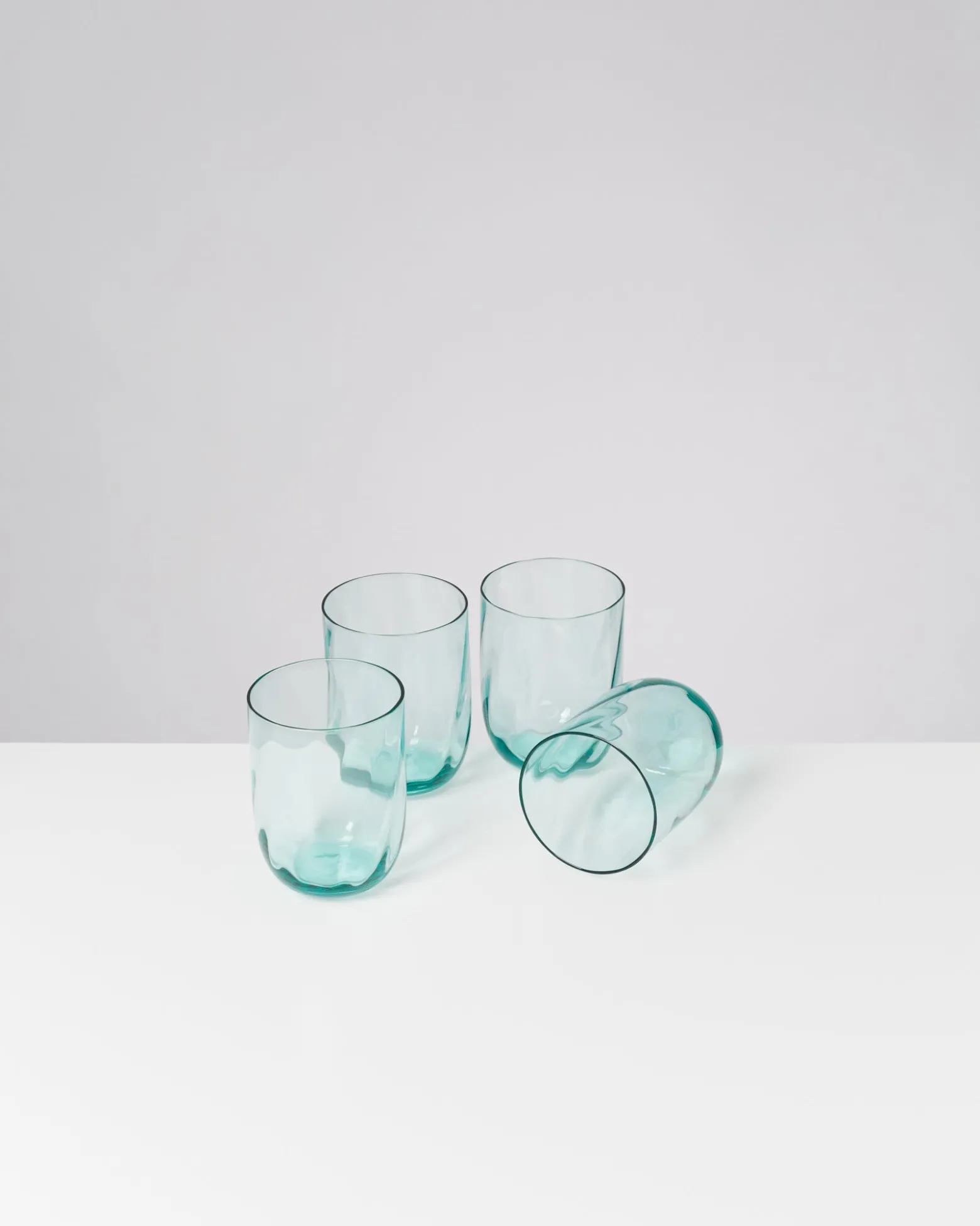 Calma set of 4 glass large swirl green