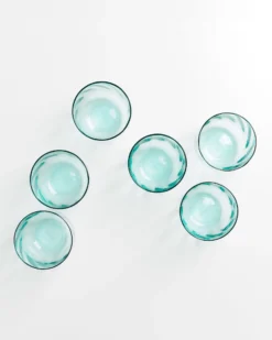 Calma - Set of 6 glass large swirl green
