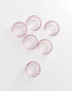 Calma - Set of 6 glass small swirl rosé