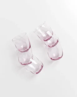 Calma - Set of 6 glass small swirl purple