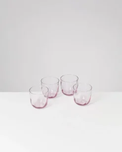 Calma - Set of 4 glass small swirl purple