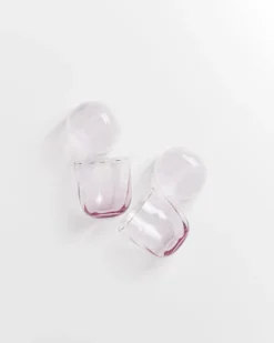 Calma - Set of 4 glass small swirl purple