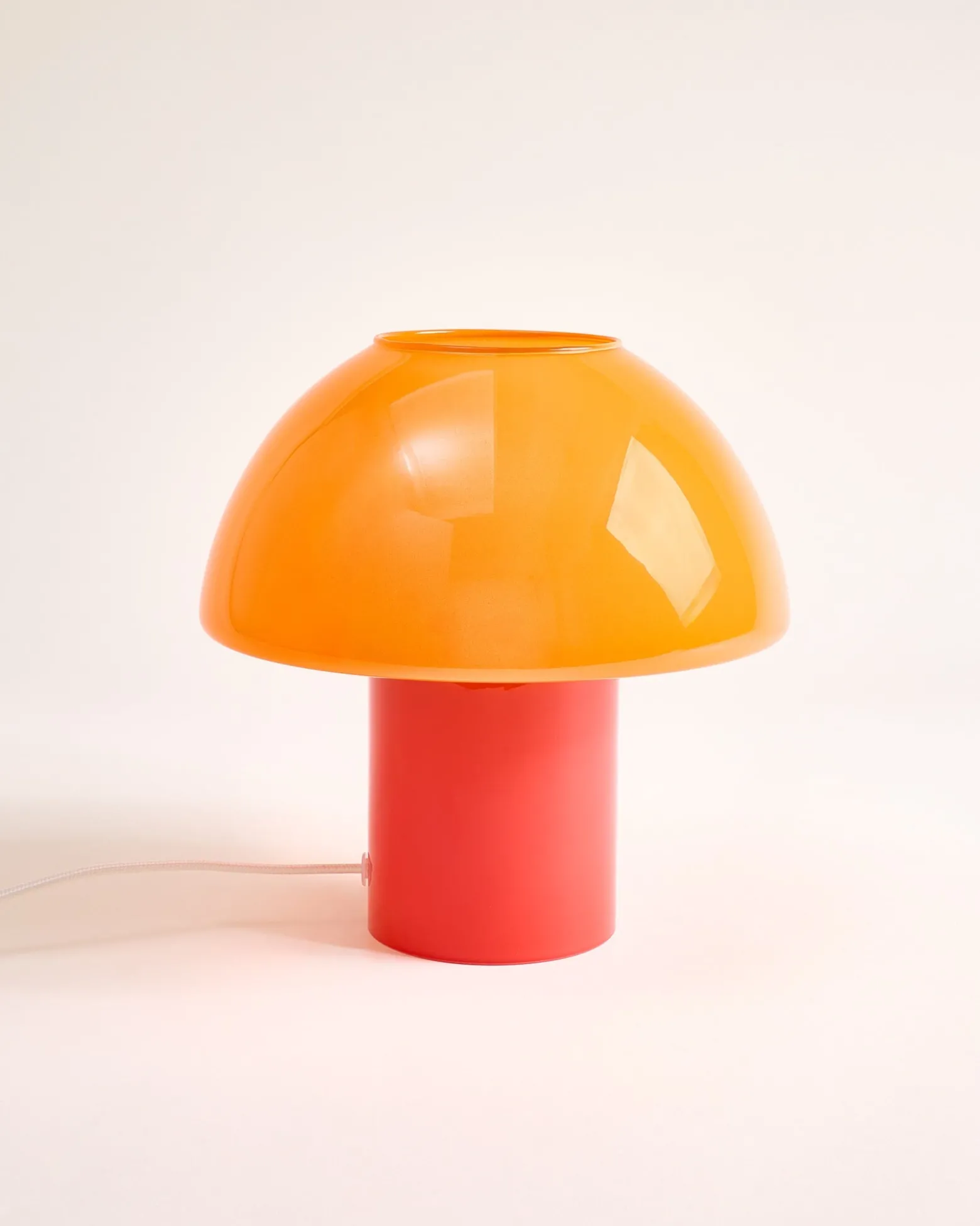 Cogumelo - Glass lamp orange red