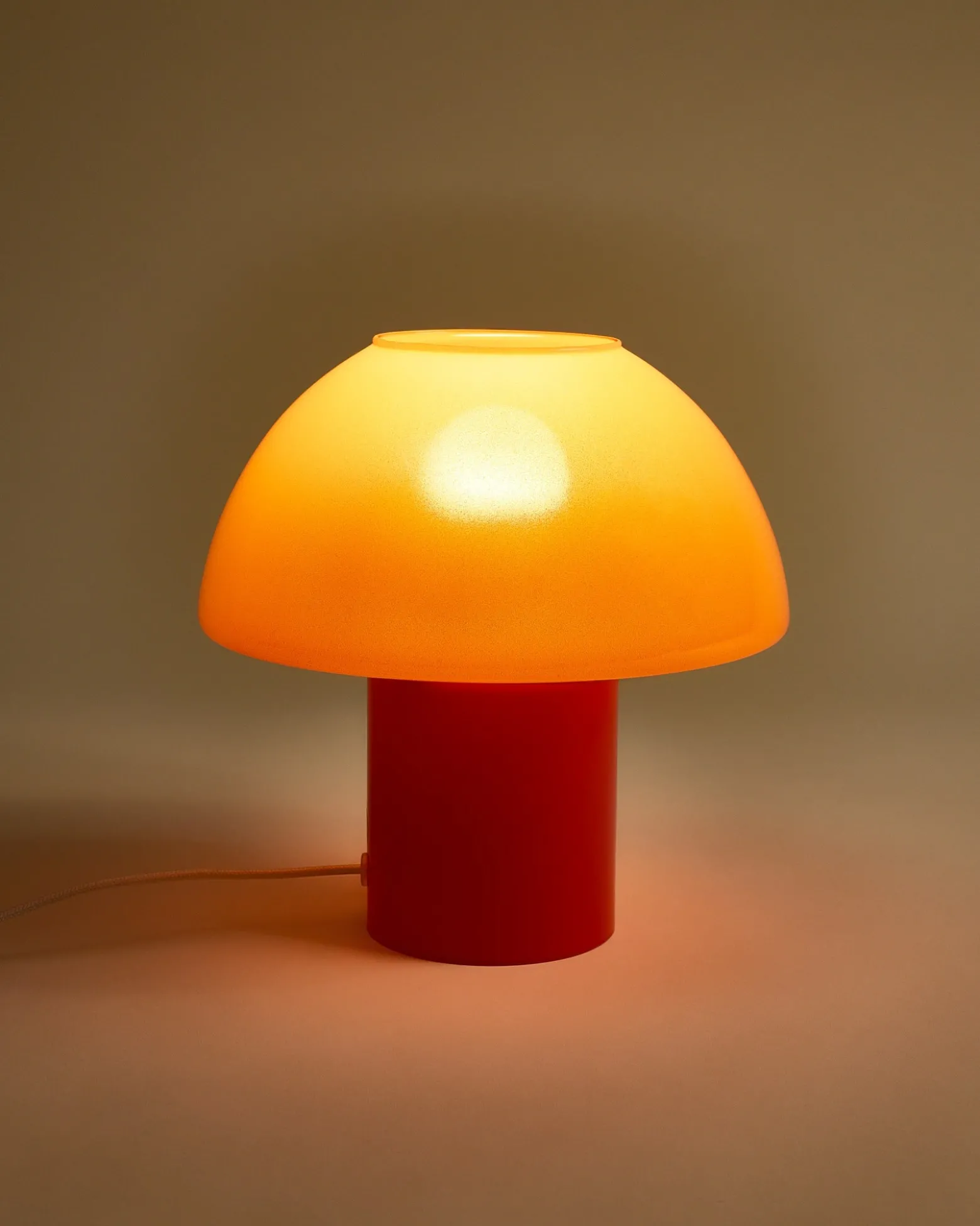 Cogumelo - Glass lamp orange red
