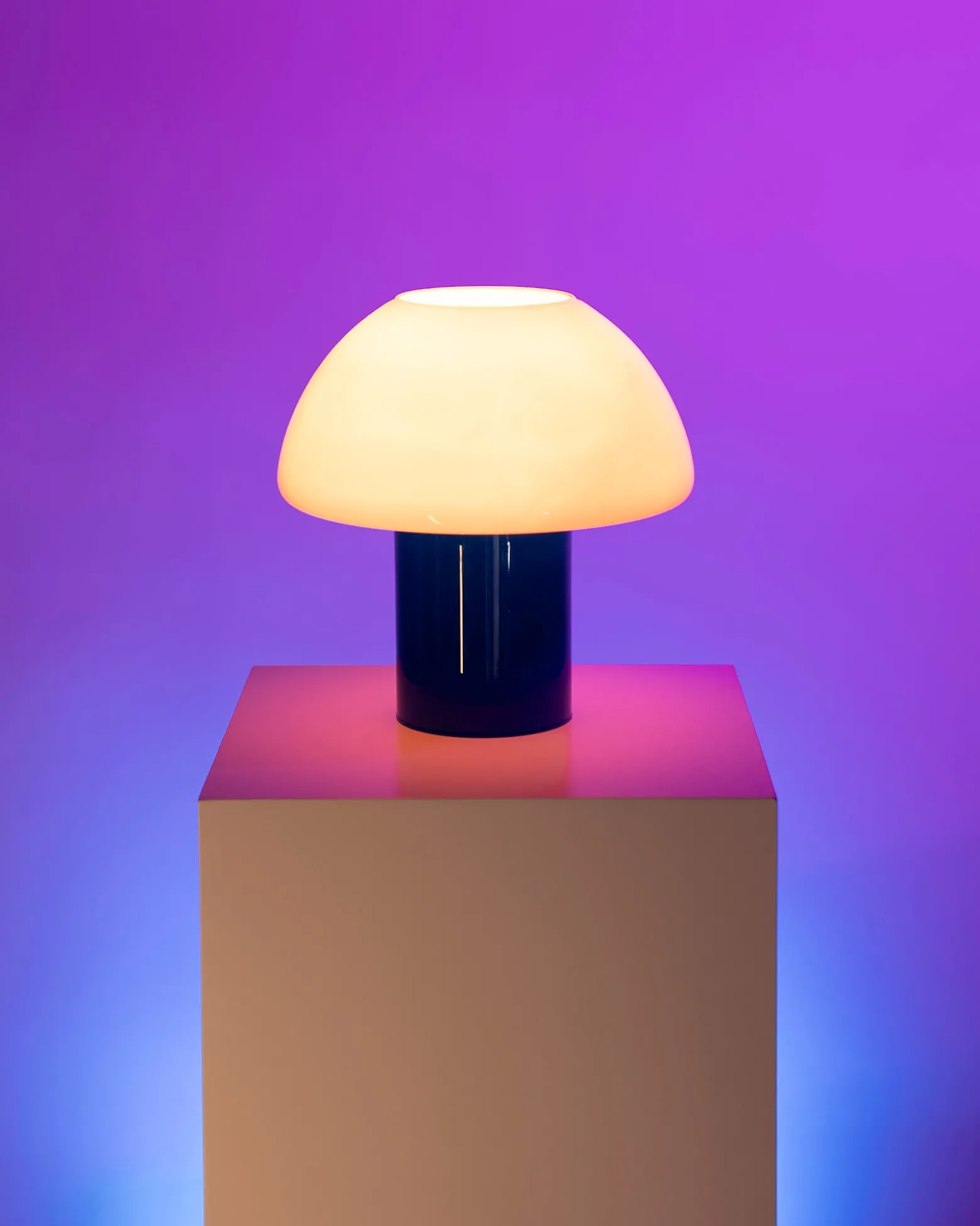 Cogumelo - Glass lamp pink blue