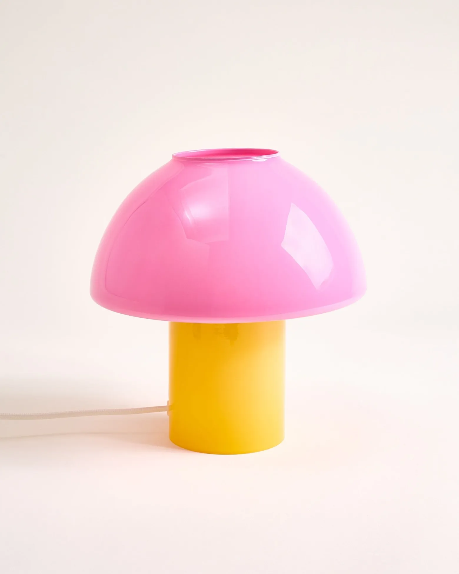 Cogumelo - Glass lamp pink yellow
