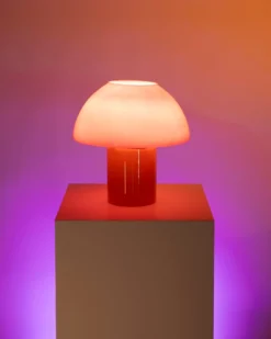 Cogumelo - Glass lamp pink yellow
