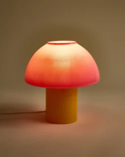 Cogumelo - Glass lamp pink yellow