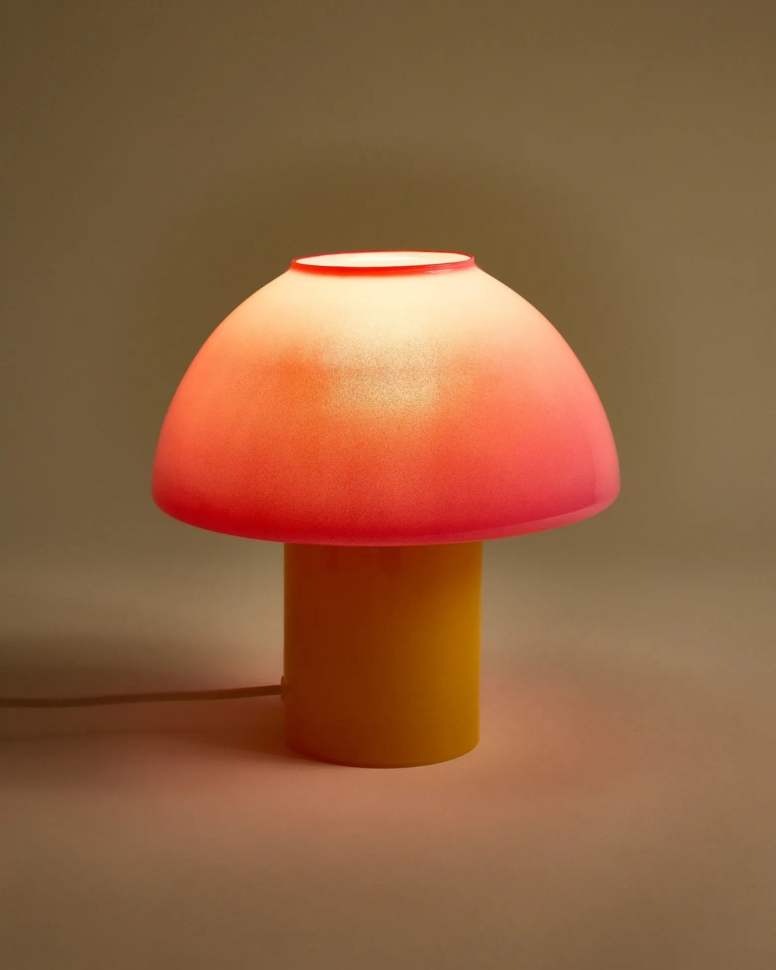 Cogumelo - Glass lamp pink yellow