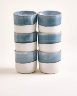Coimbra - Set of 6 Cups large Grayblue