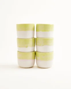 Coimbra - Set of 6 cups small lime lilac