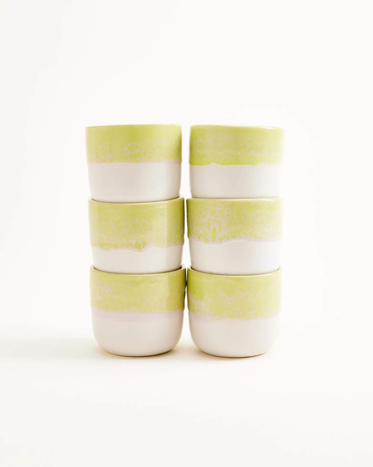 Coimbra - Set of 6 cups small lime lilac