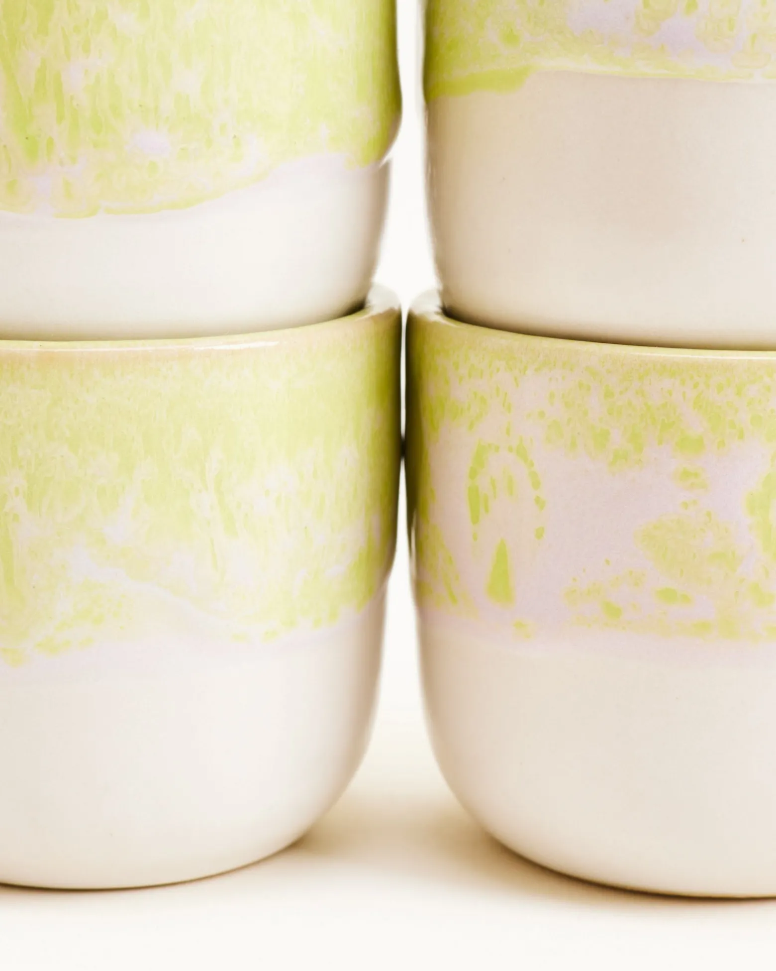 Coimbra - Set of 6 cups small lime lilac