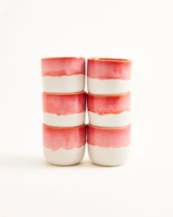 Coimbra - Set of 6 cups small pink cream