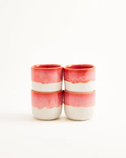 Coimbra - Set of 4 cups small pink cream