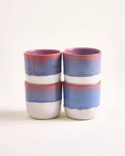 Coimbra - Set of 4 large Cups lilac pink