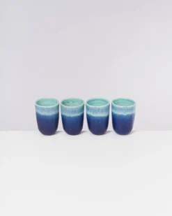Copa Alto Becher groß türkis dunkelblau 4er-Set