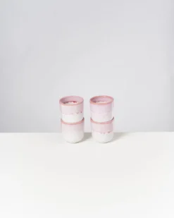 Copa Alto Becher klein rosa weiß 4er-Set