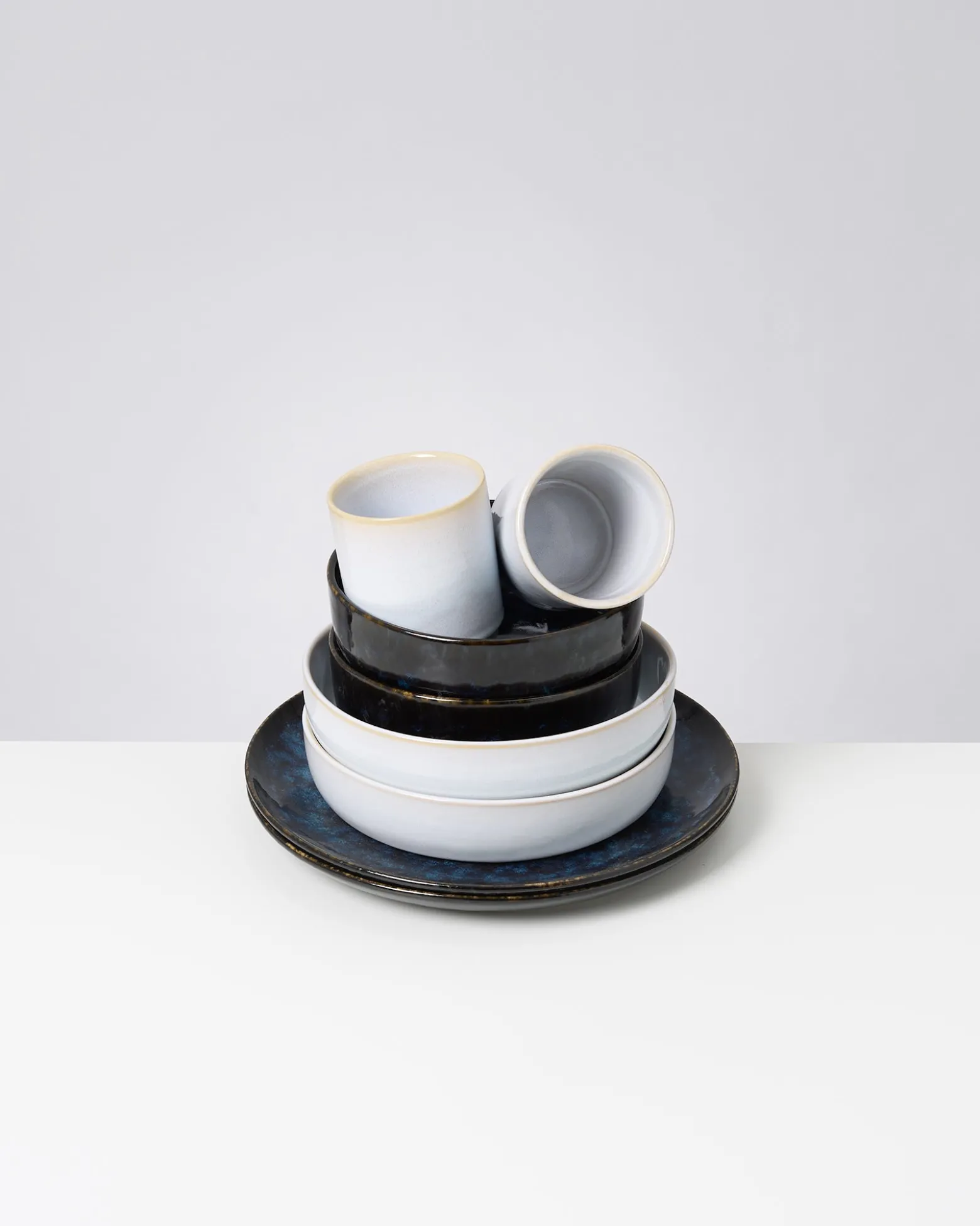 Cordoama Geschirr-Set Mediterranean Vibes dunkelblau weiß 8-teilig