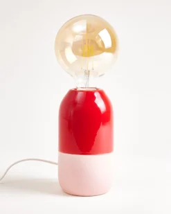 Farol - Ceramic lamp red rosé