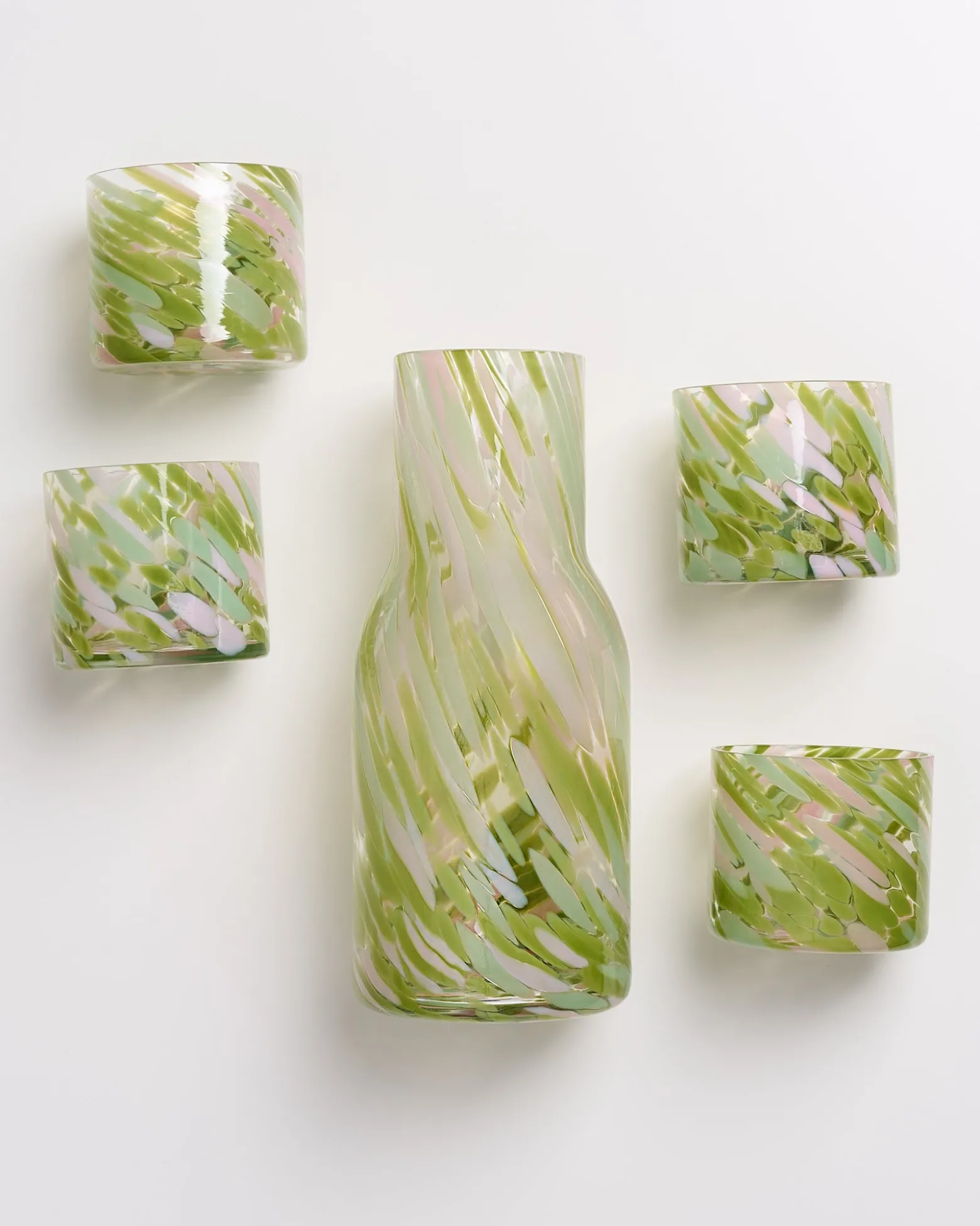Joia Drops - Set of 5 pieces small green pink